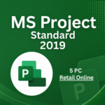 Microsoft Project Standard 2019 License Key for 5 PCs [Retail Online]